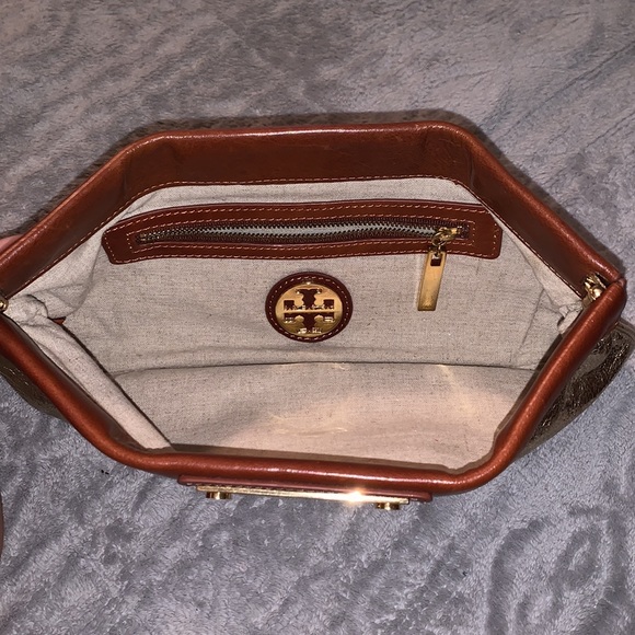 Tory Burch Gold and Brown Clutch - Picture 4 of 5